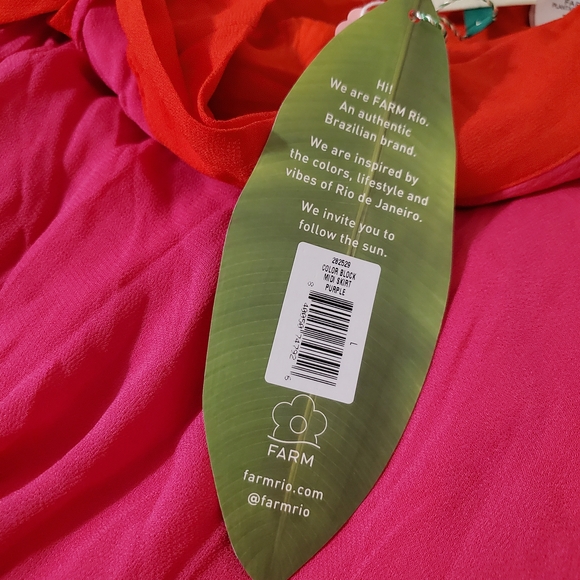 FARM Rio Wrap Skirt Pink and Red Ruffle Skirt - Picture 5 of 5